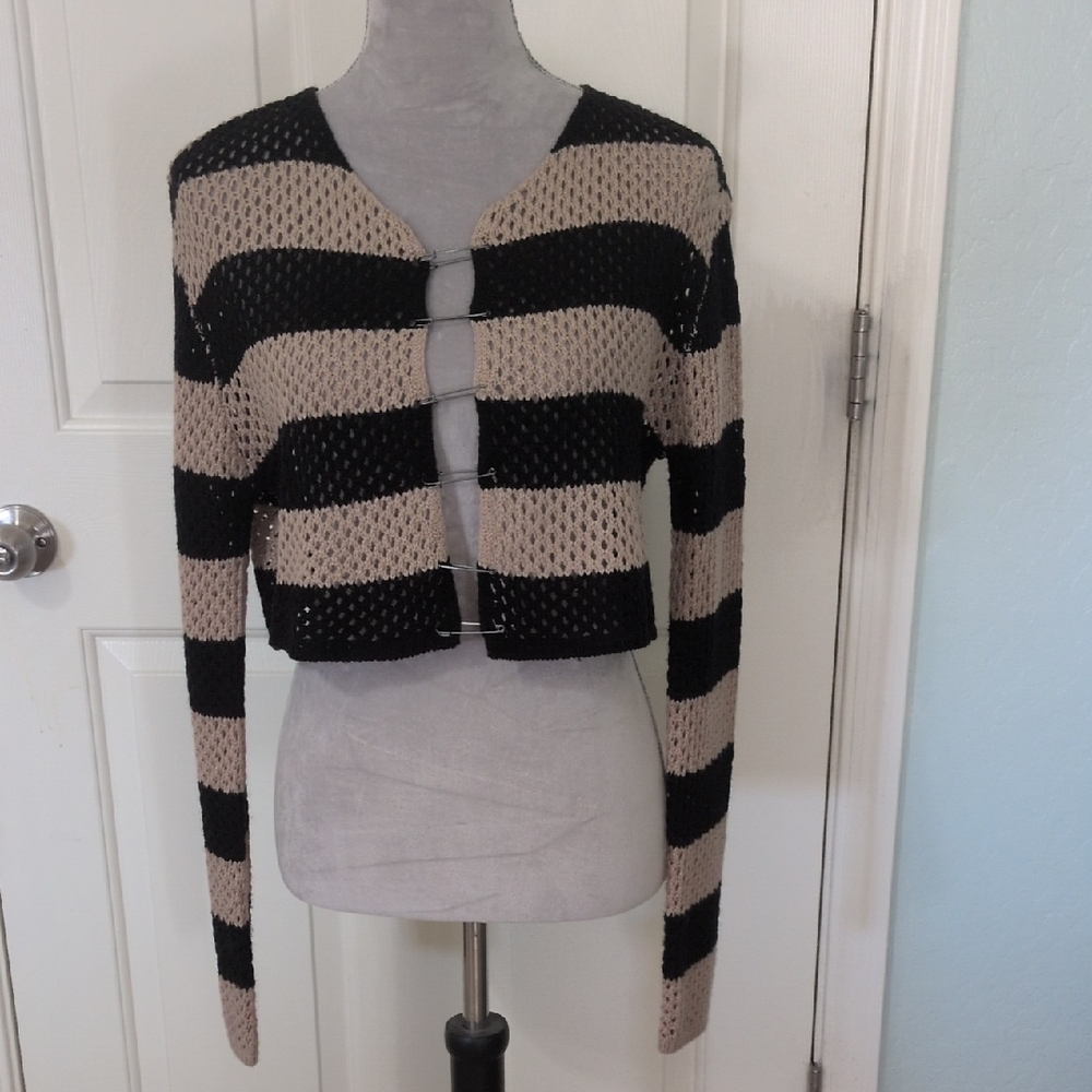 Black and Tan Edgey Women's Cardigan